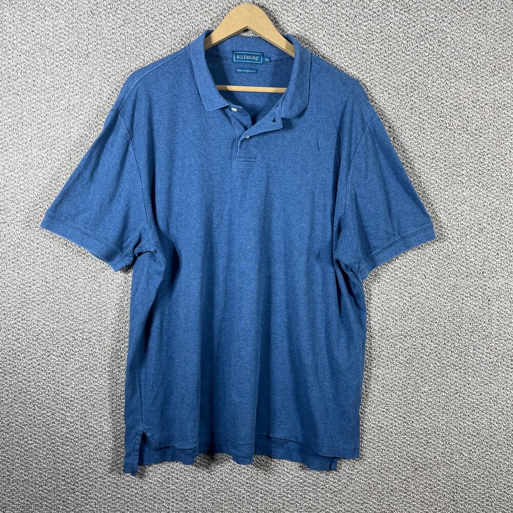 Biltmore Polo Shirt Mens‎ Size XL Blue Short Sleeves Collared Casual Cotton